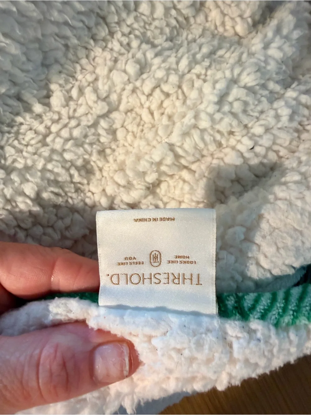 Cozy Green Plaid Sherpa Throw Blanket - threshold 50”x60”